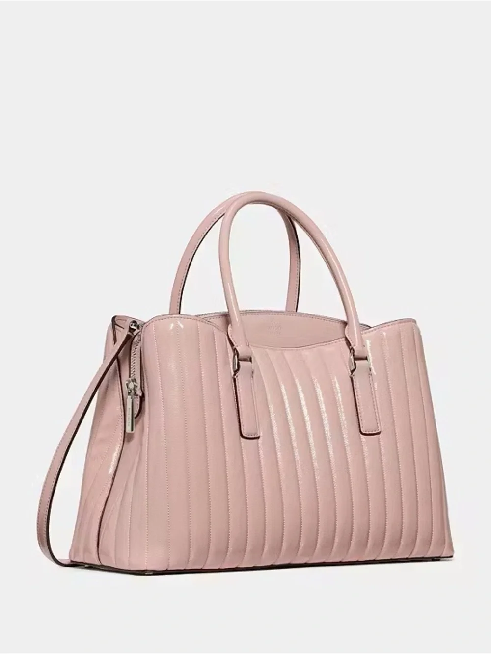 ♠️Kate Spade New York Thompson Street Shiny Quilted Satchel Bag, Rose Smoke NWT